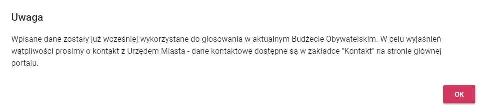 Komunikat o oddanym już głosie