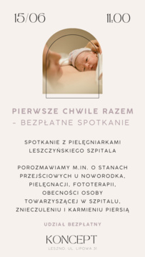 KONCEPT rozwojowy - pierwsze chwile razem - bezpłatne spotkanie z pielęgniarkami