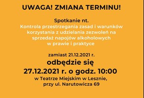 Uwaga ! Zmiana terminu