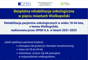 Program bezpłatnej rehabilitacji onkologicznej OPEN